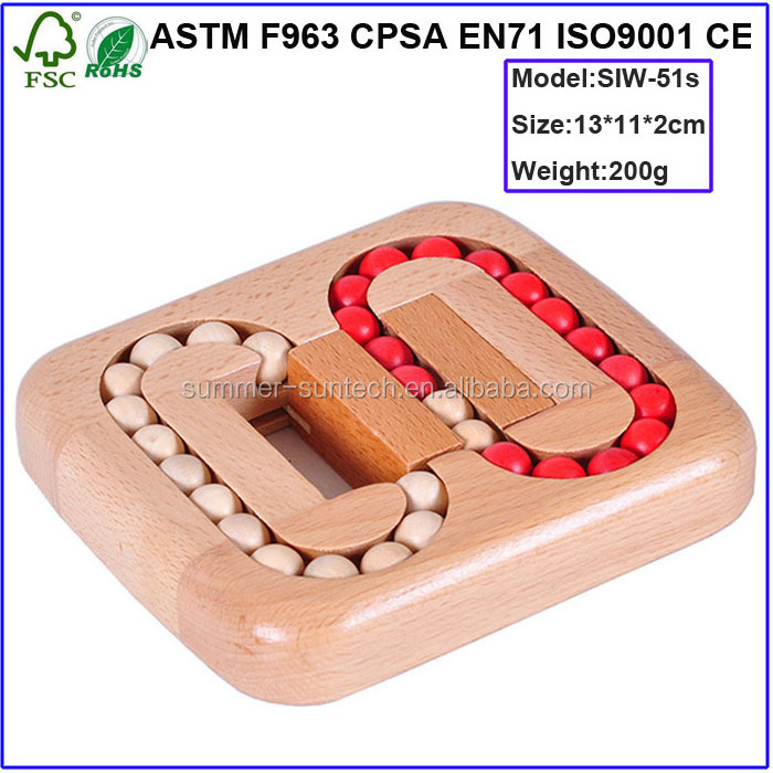 Wooden ball bearing maze game