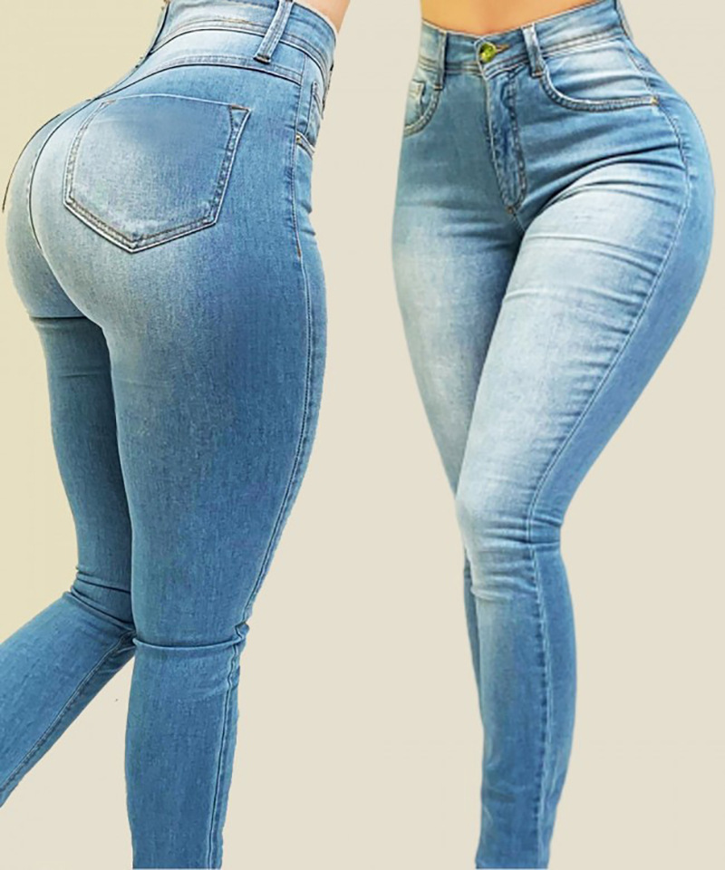 High waist women jeans stretch skinny shaping denim private label sexy women trouser pant