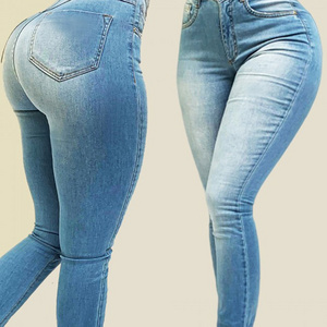 High waist women jeans stretch skinny shaping denim private label sexy women trouser pant