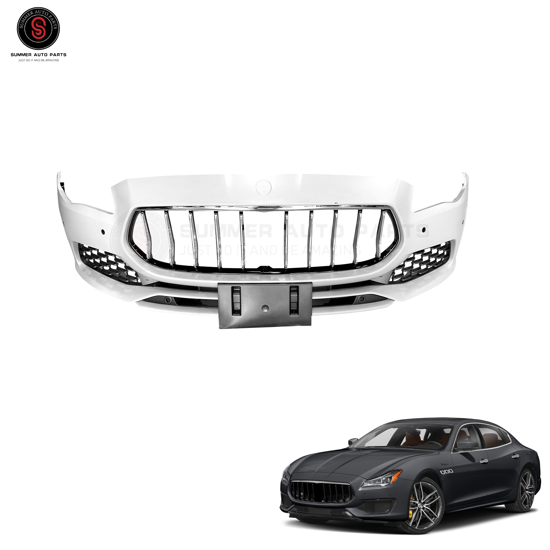 High Quality Car exterior accessories body kit Granlusso style front bumper lip splitter for maser quattroporte