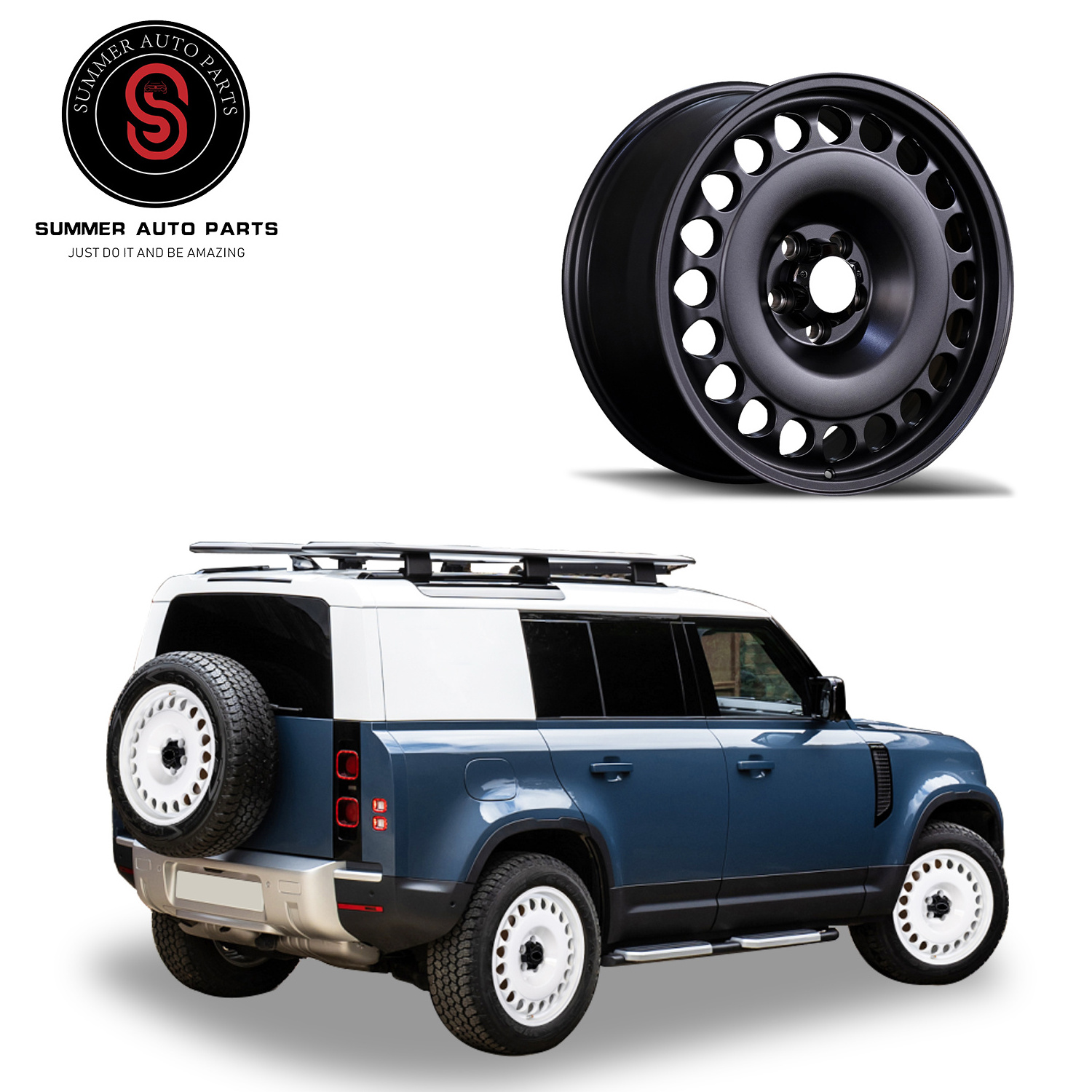 HIGH QUALITY CUSTOM WHEEL RIMS OLD SCHOOL 20 INCH WHITE/TIFFANY BLUE/TEXTURED TITANIUM/ BLACK WHEEL RIMS FOR NEW DEFENDER