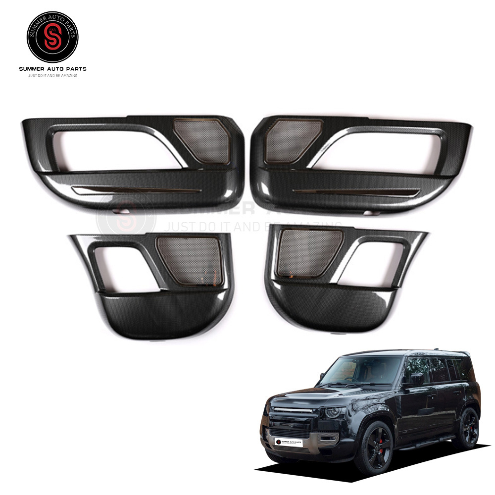 2020 DEF4X4 ABS Carbon Pattern Door Plate Door hole Cover plate Switch Cover China Dome Cover Carry Plate For Defender 90/110