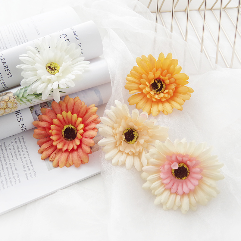 High quality artificial gerbera flower fabric africa daisy flower bead decoration