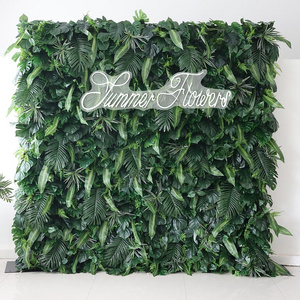 ins style artificial leaves 5d roll up curtain flower wall backdrop fabric cloth greenery flower wall panel