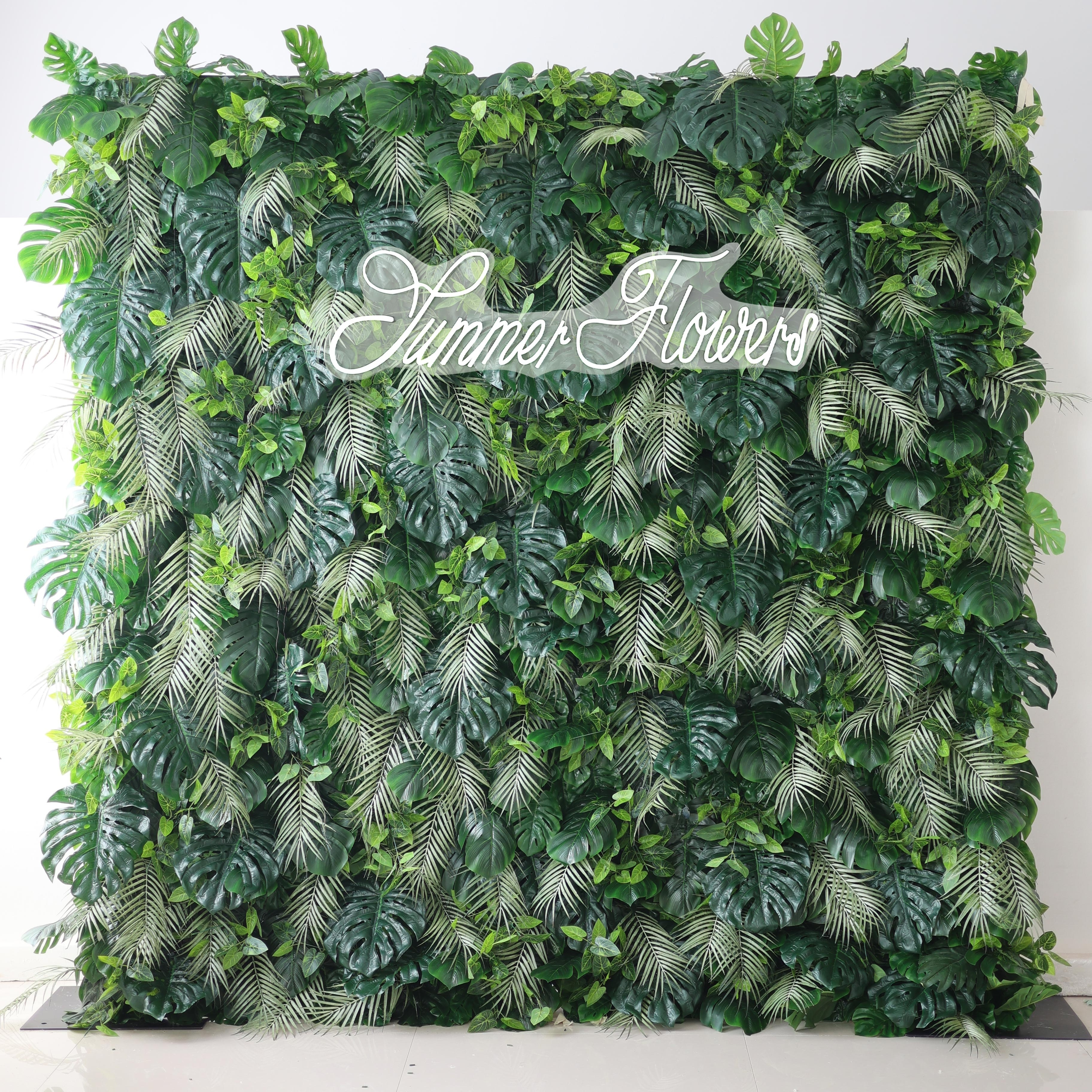 ins style artificial leaves 5d roll up curtain flower wall backdrop fabric cloth greenery flower wall panel