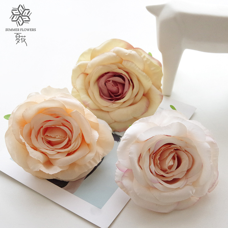 Valentines Day Artificial Rose Flower Real Looking Roses Artificial Fake White Silk Rose Green Wholesale