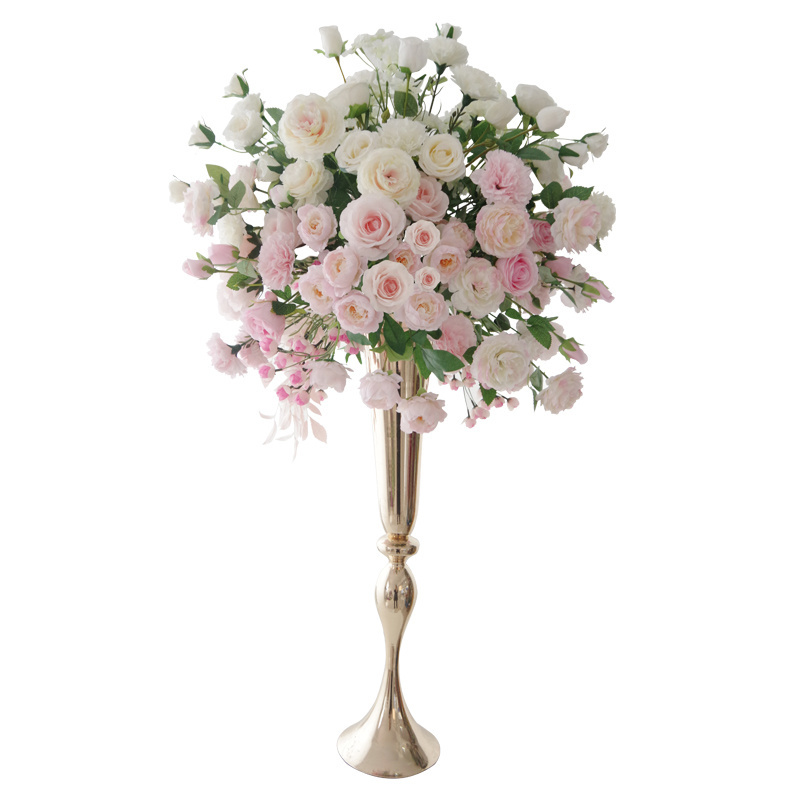 Pink silk flower kissing ball for wedding centerpiece decorative