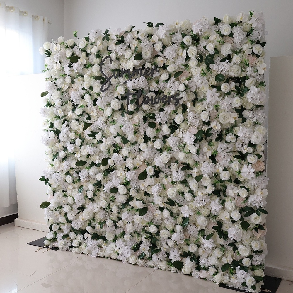 Christmas decoration fabric White rose flower wall backdrop