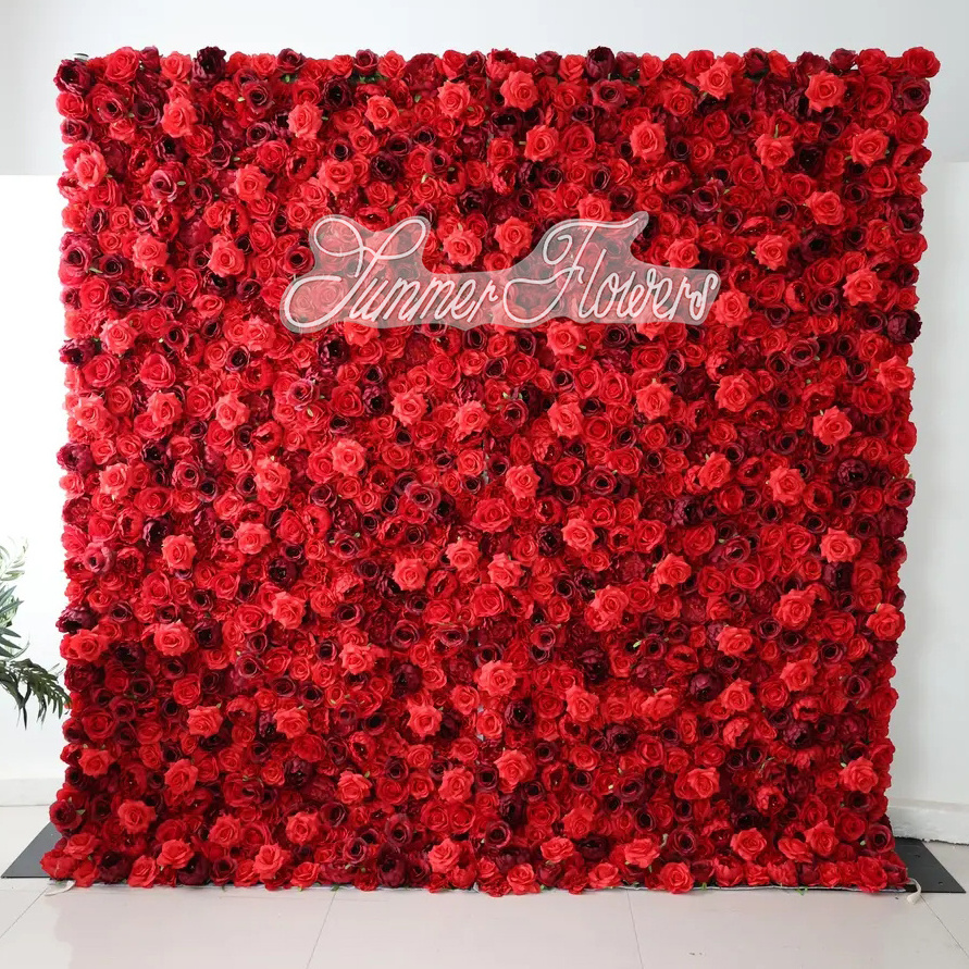 Silk Artificial Flower Wall Panel Backdrop Wedding Decoration Fake Flower Decoration Wall