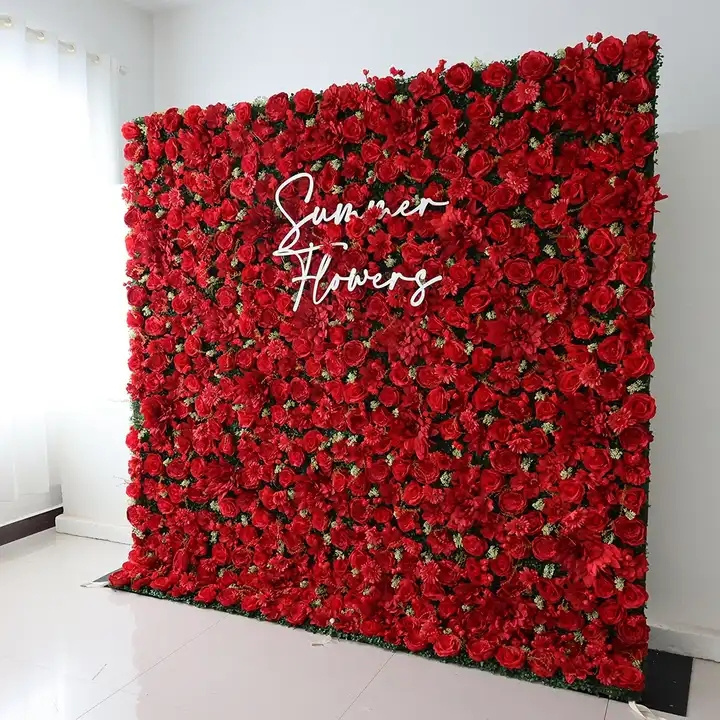 Silk Artificial Flower Wall Panel Backdrop Wedding Decoration Fake Flower Decoration Wall