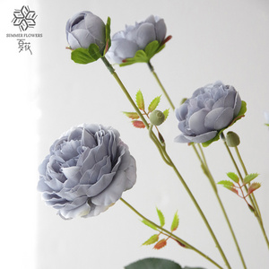 Silk vision high quality silk single stem peony flower artificial peony fabric