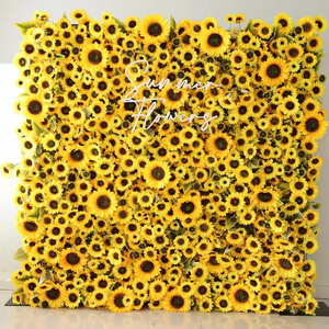 New Design Artificial Flower Green Leaves Sunflower Wreath for Thanksgiving Christmas decoration Flower wall