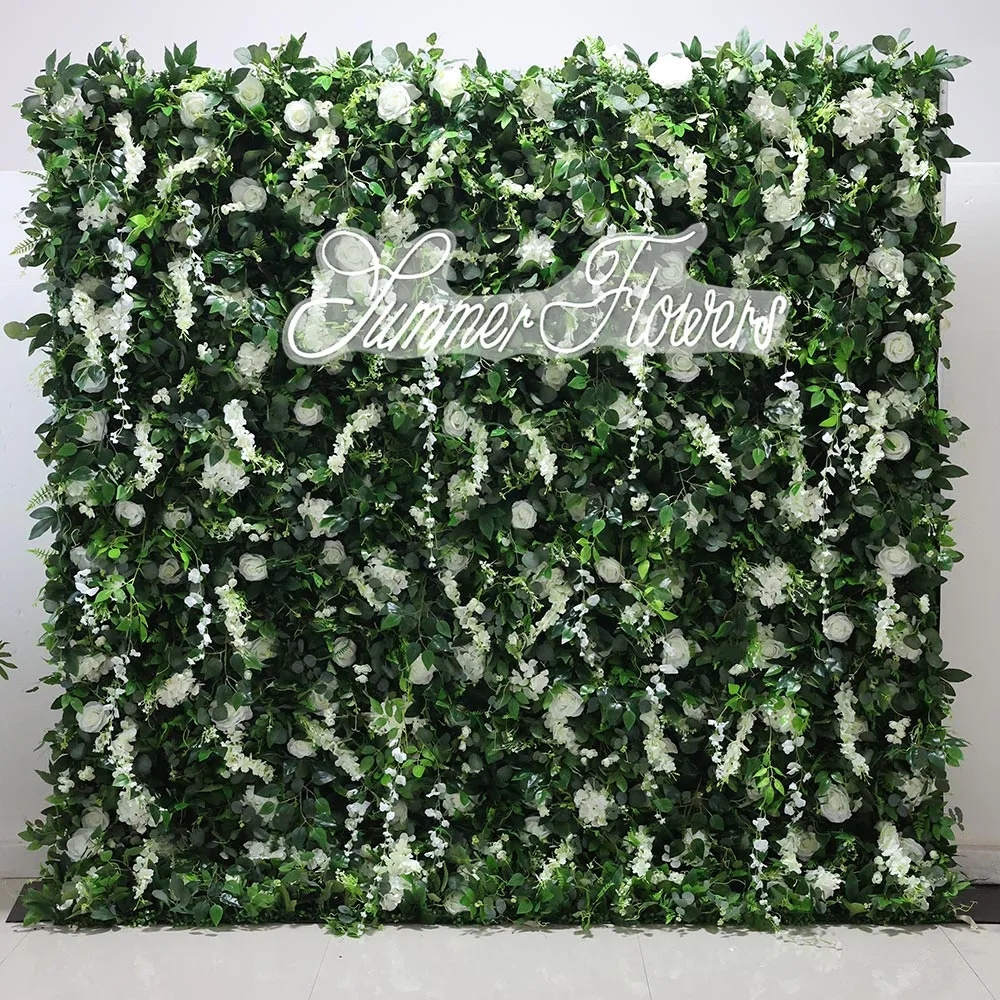 flower wall 3D artificial Greenery with flower wall backdrop flower wall panel 8x8