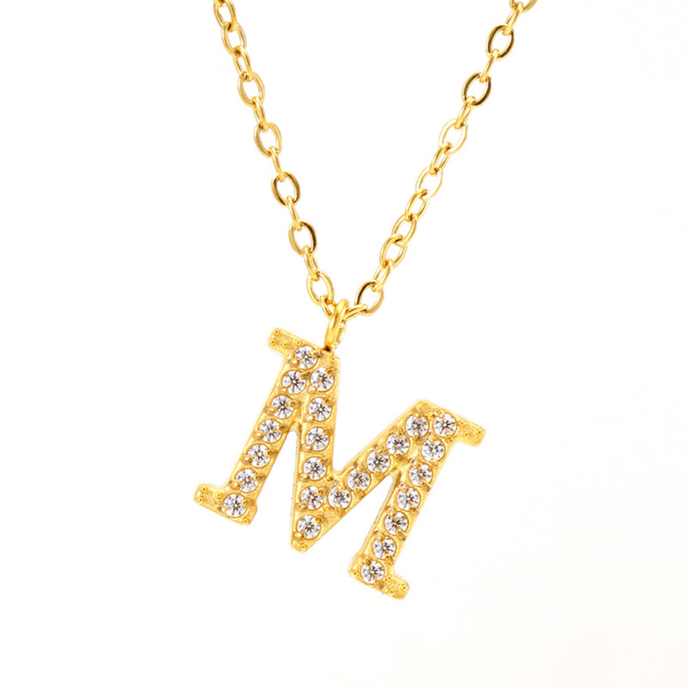 New Product Ideas 2024 Jewelry Gold Plated Custom Trend Children S Pendant Name Stainless Steel Zircon Letter Necklace