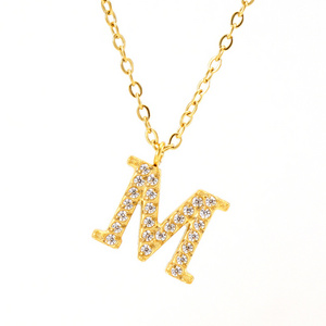 New Product Ideas 2024 Jewelry Gold Plated Custom Trend Children S Pendant Name Stainless Steel Zircon Letter Necklace