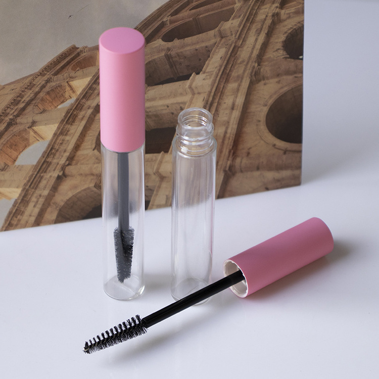 High capacity 10 ml support customization pink clear bottle blowing empty plastic mascara tube container with brush