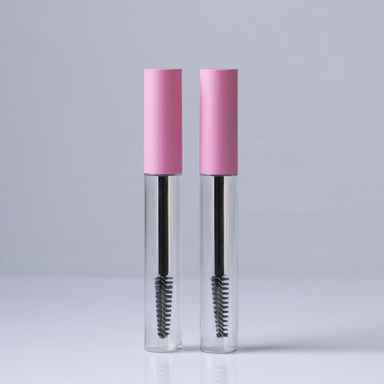 High capacity 10 ml support customization pink clear bottle blowing empty plastic mascara tube container with brush