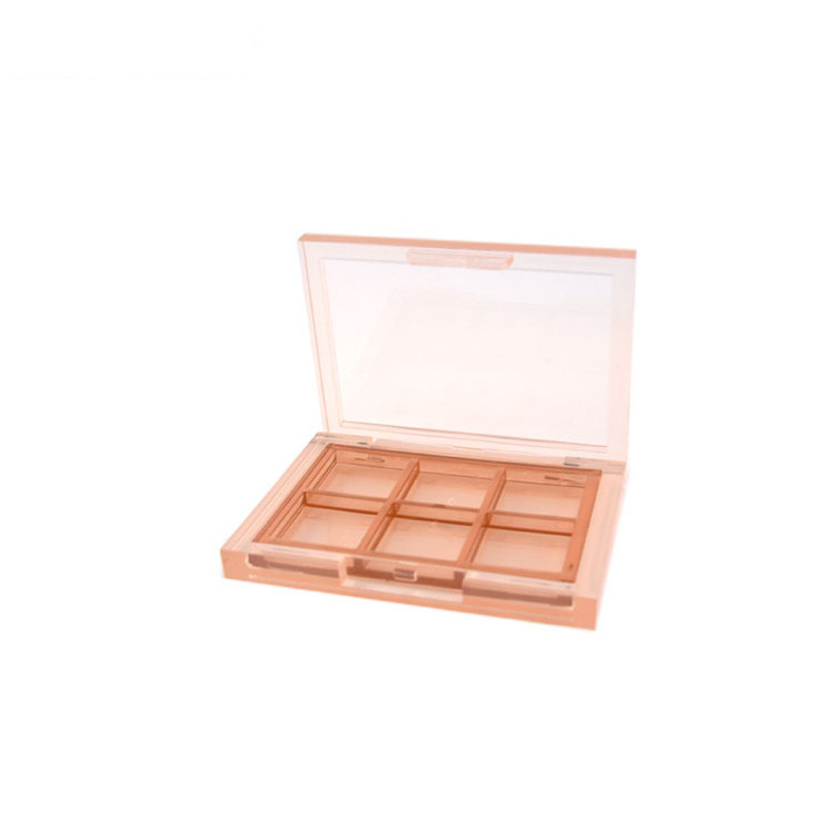 Wholesale 6 pan eyeshadow aluminum case for eyeshadow palette cosmetic  powder bulk decorative eye shadow box cosmetics