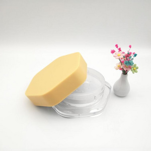 unique loose powder jar  hexagon loose powder jar plastic cosmetic jar