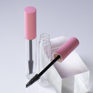 High capacity 10 ml support customization pink clear bottle blowing empty plastic mascara tube container with brush