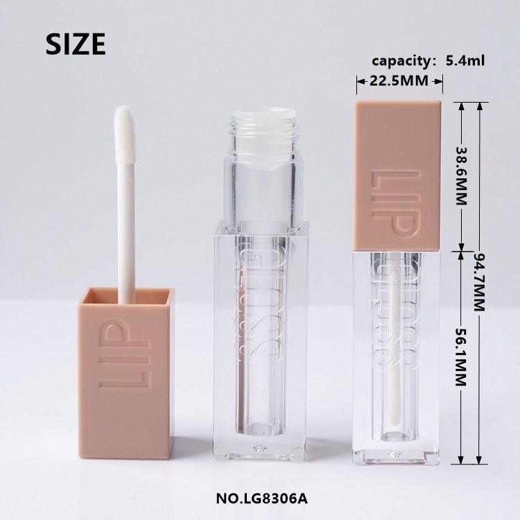 Fancy embossed lip gloss tubes 2024 new model luxury empty plastic lip gloss tubes custom packaging with big brush big wand