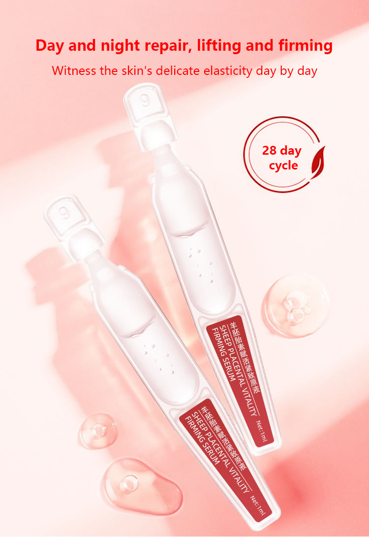 Super Quality Effective Anti Aging Face Essence Placenta Ampoule Wholesale 1.5ml Disposable Soft Ampoule Placenta Skincare