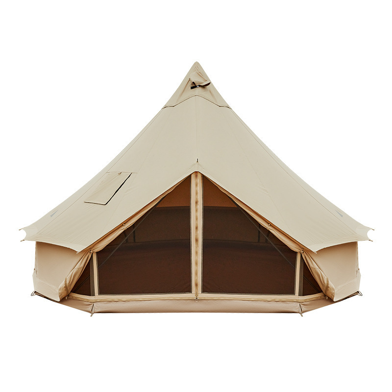 luxury waterproof tienda luxury outdoor belle tente 4M 5M cotton canvas tenda camping zelt carpa pyramid bell tent glamping