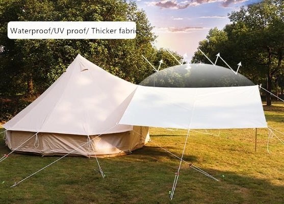 outdoor Camping Hiking furniture white 5-8 persons ultralight rain fly Waterproof camping sunshade canopy tarp tent Sun Shelter