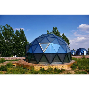 best price 5m 6m outdoor luxury safari hotel resort geodome geodesic tent glamping prefabricated igloo glass prefab dome house