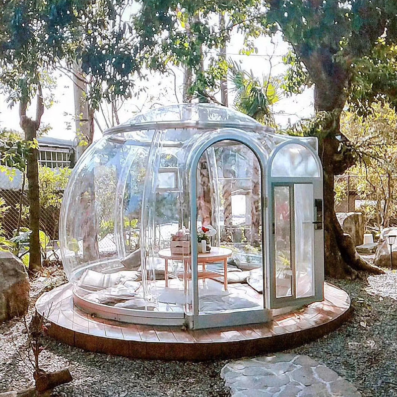 outdoor four season camping clear pc geo Bubble star igloo geodesic transparent modular dome tent house for glamping dining cafe