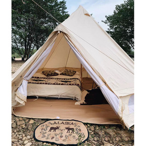 outdoor waterproof cotton canvas 3m 4m 5m 6m 7m resort luxury tente de camping canopy bell glamping bedouin tent for sale