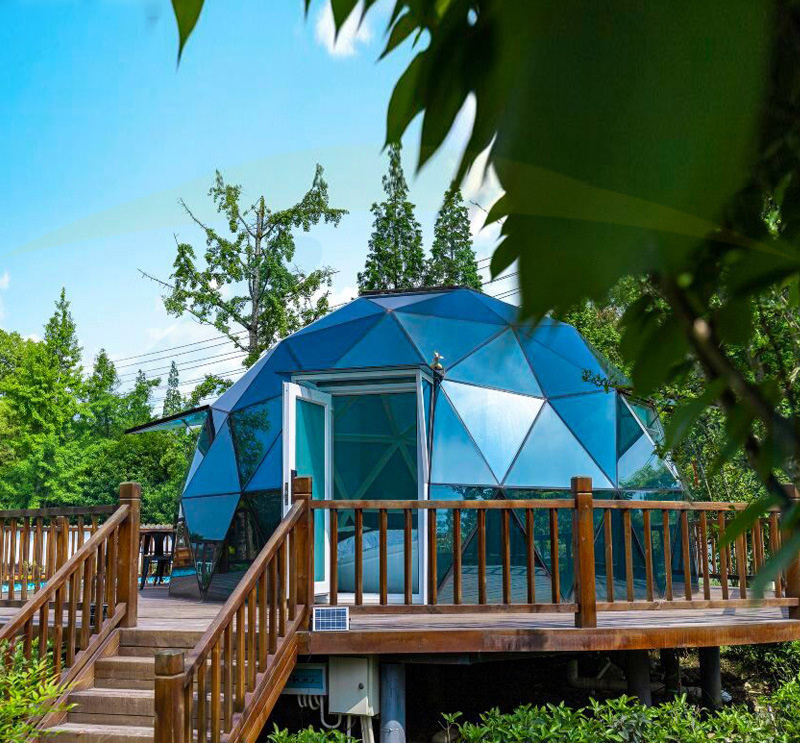 best price 5m 6m outdoor luxury safari hotel resort geodome geodesic tent glamping prefabricated igloo glass prefab dome house