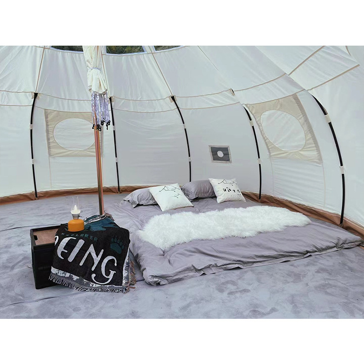 outdoor camping hiking large belle tienda resort cotton canvas yurt zelt luxury dome glamping starry bell tent for 2 people