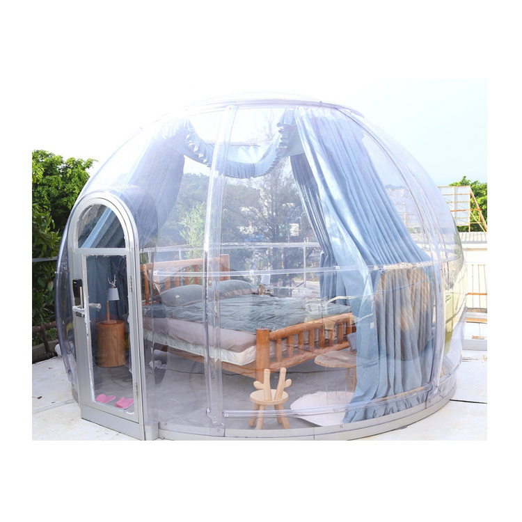 outdoor four season camping clear pc geo Bubble star igloo geodesic transparent modular dome tent house for glamping dining cafe