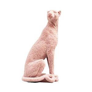 Custom color design flocked resin pink panther statue