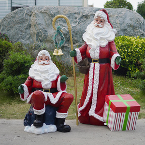 Custom outdoor mall life size Christmas decor large scale Santa Claus statue Christmas decorations fiberglass Santa sculpture