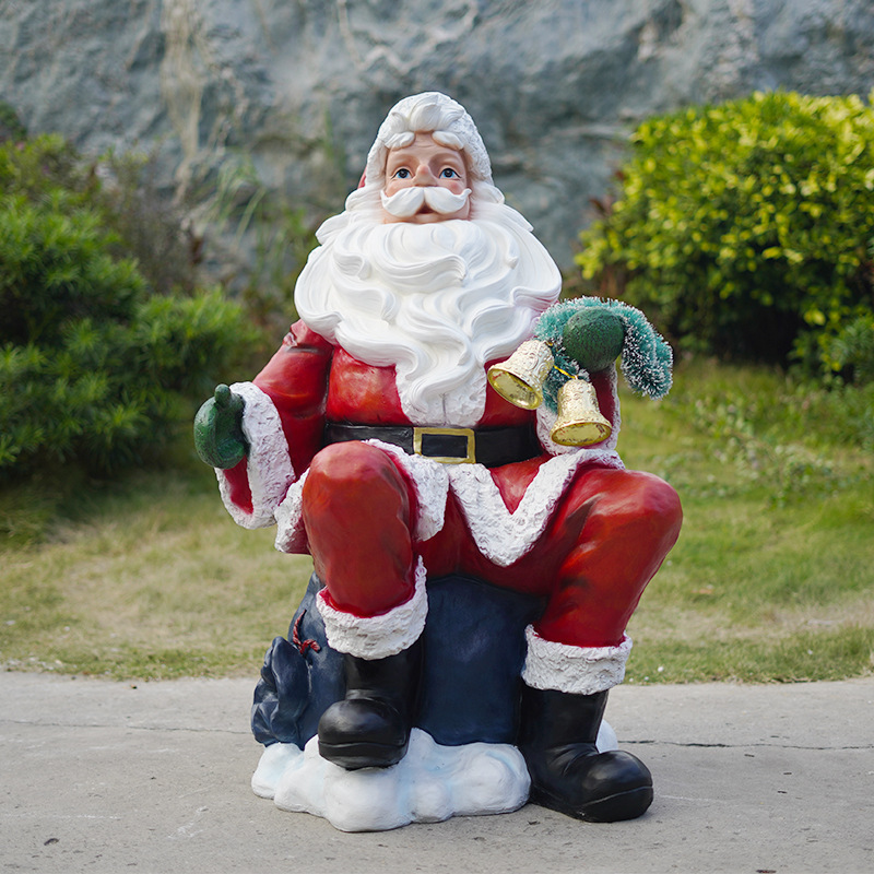 Custom outdoor mall life size Christmas decor large scale Santa Claus statue Christmas decorations fiberglass Santa sculpture