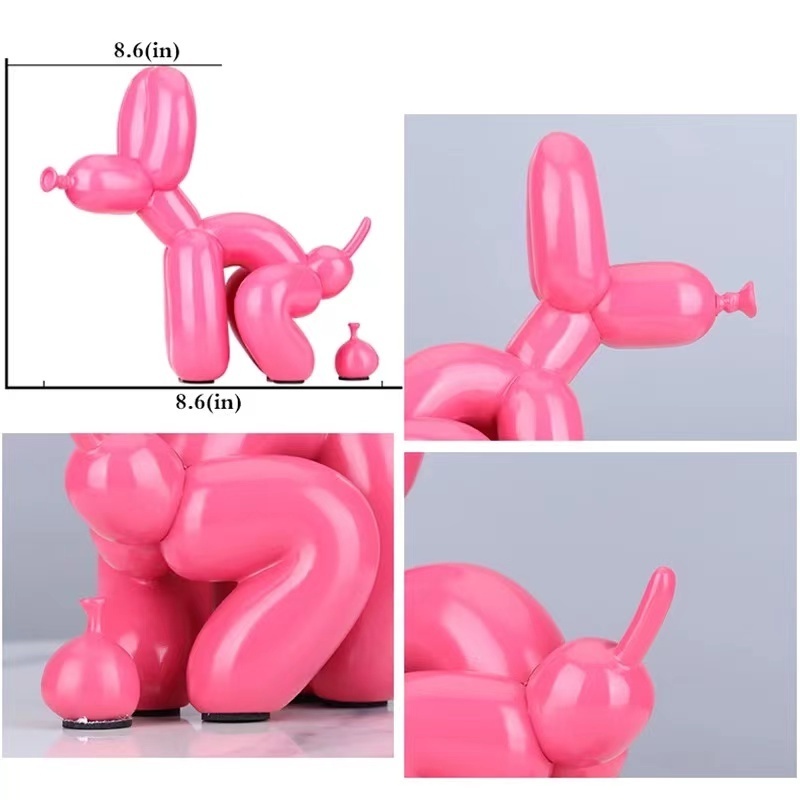 Custom color shinny glossy 3D pop art resin dog poop dog figurine resin dog art sculpture