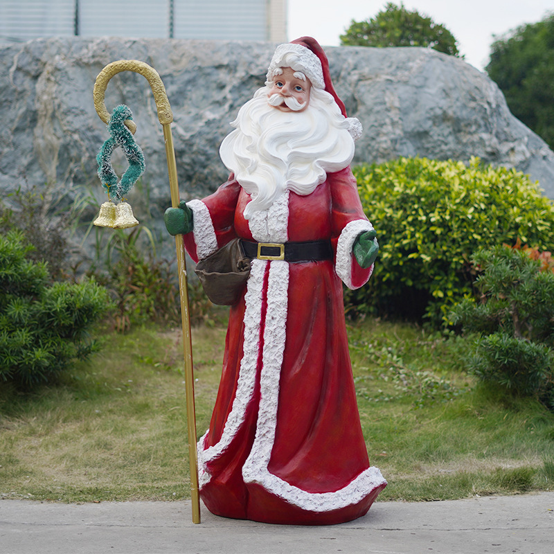 Custom outdoor mall life size Christmas decor large scale Santa Claus statue Christmas decorations fiberglass Santa sculpture