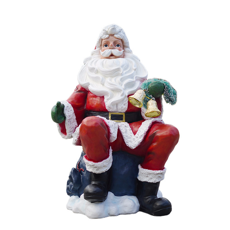 Custom outdoor mall life size Christmas decor large scale Santa Claus statue Christmas decorations fiberglass Santa sculpture