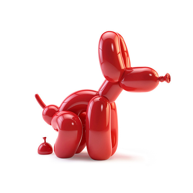 Custom color shinny glossy 3D pop art resin dog poop dog figurine resin dog art sculpture