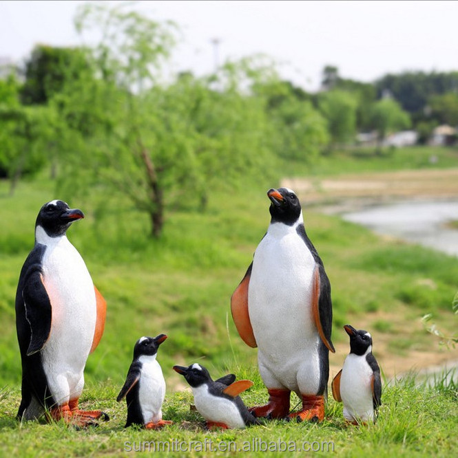 High quality outdoor resin large penguin figurines garden sculpture