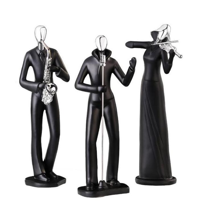 Resin Modern Art Decoration Pieces Music Player Figurines Abstract Musician Statues