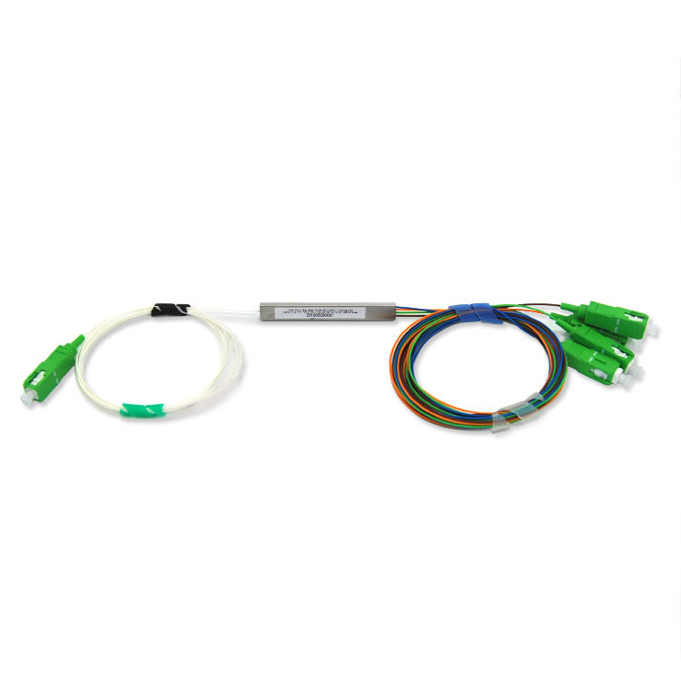 SC /APC 1X4 FTTH Fiber Optic Splitter FBT Optical Coupler 1X4 SC Singlemode simplex Steel Pipe plc optical splitter