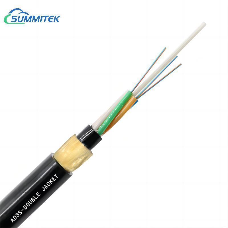 1km Outdoor ADSS Aerial Direct Buried All-dielectric Self-supporting Fiber Optic Cable PE Double Jacket 2 to 288 Fiber Count