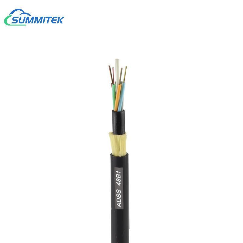 1km Outdoor ADSS Aerial Direct Buried All-dielectric Self-supporting Fiber Optic Cable PE Double Jacket 2 to 288 Fiber Count