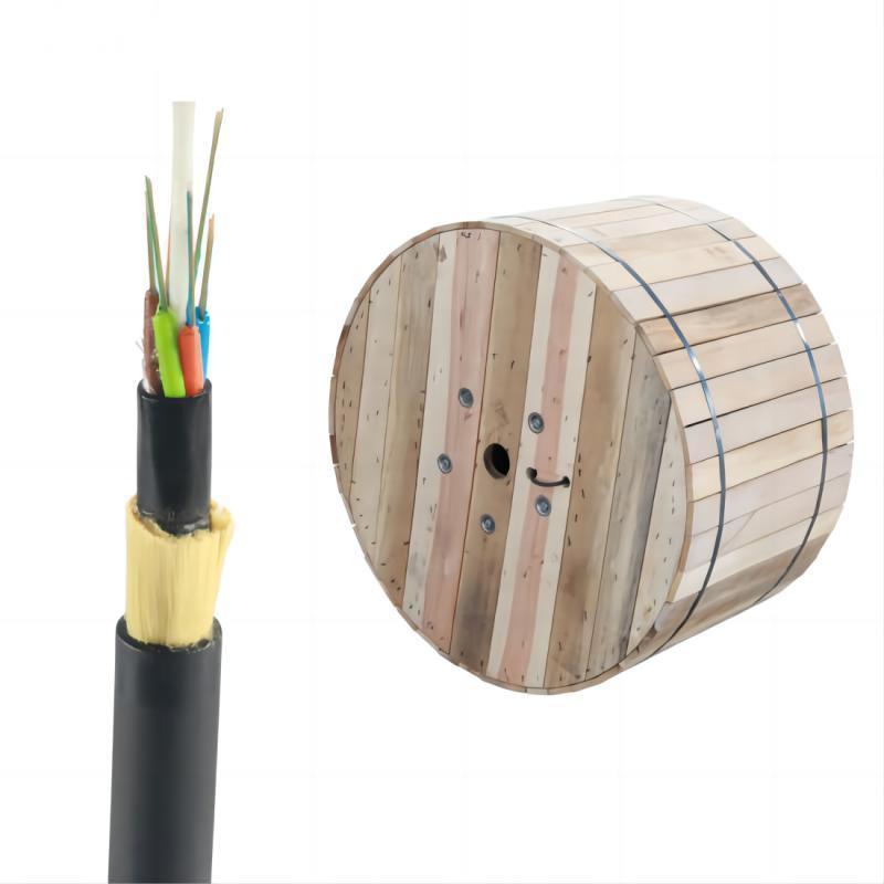 1km Outdoor ADSS Aerial Direct Buried All-dielectric Self-supporting Fiber Optic Cable PE Double Jacket 2 to 288 Fiber Count