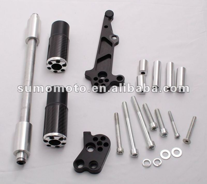 Motorcycle Frame Sliders Crash Protectors for GSX 650F 2008- No Cut Silver End Cap Carbon Fiber 950-5010