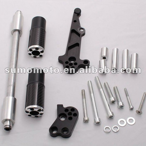 Motorcycle Frame Sliders Crash Protectors for GSX 650F 2008- No Cut Silver End Cap Carbon Fiber 950-5010