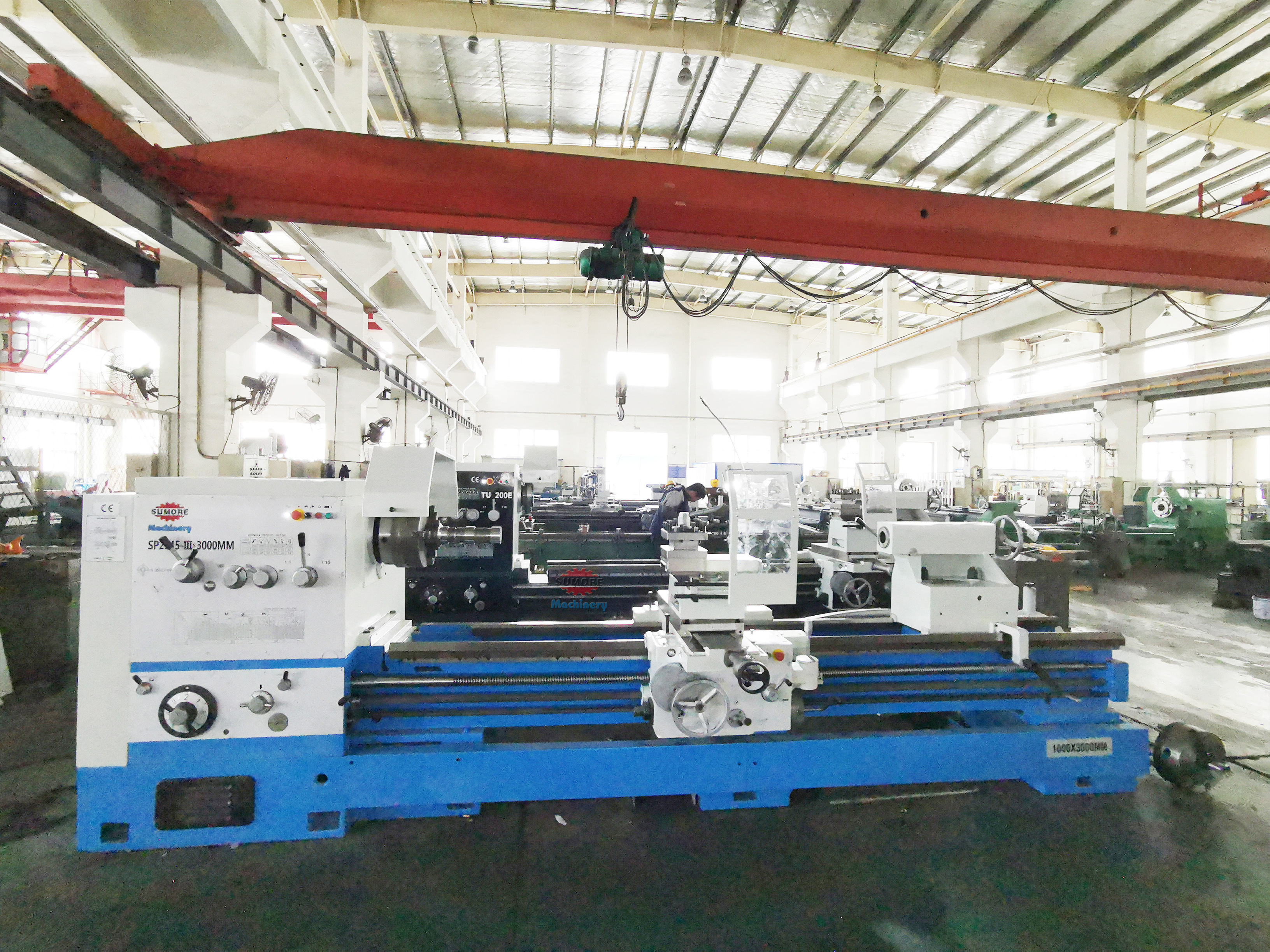 High Rigidity CW62100E Heavy Duty Lathe Machine 3000mm Big Size Lathe Machine 105mm Bore SP2145-III Metal Torno Lathe